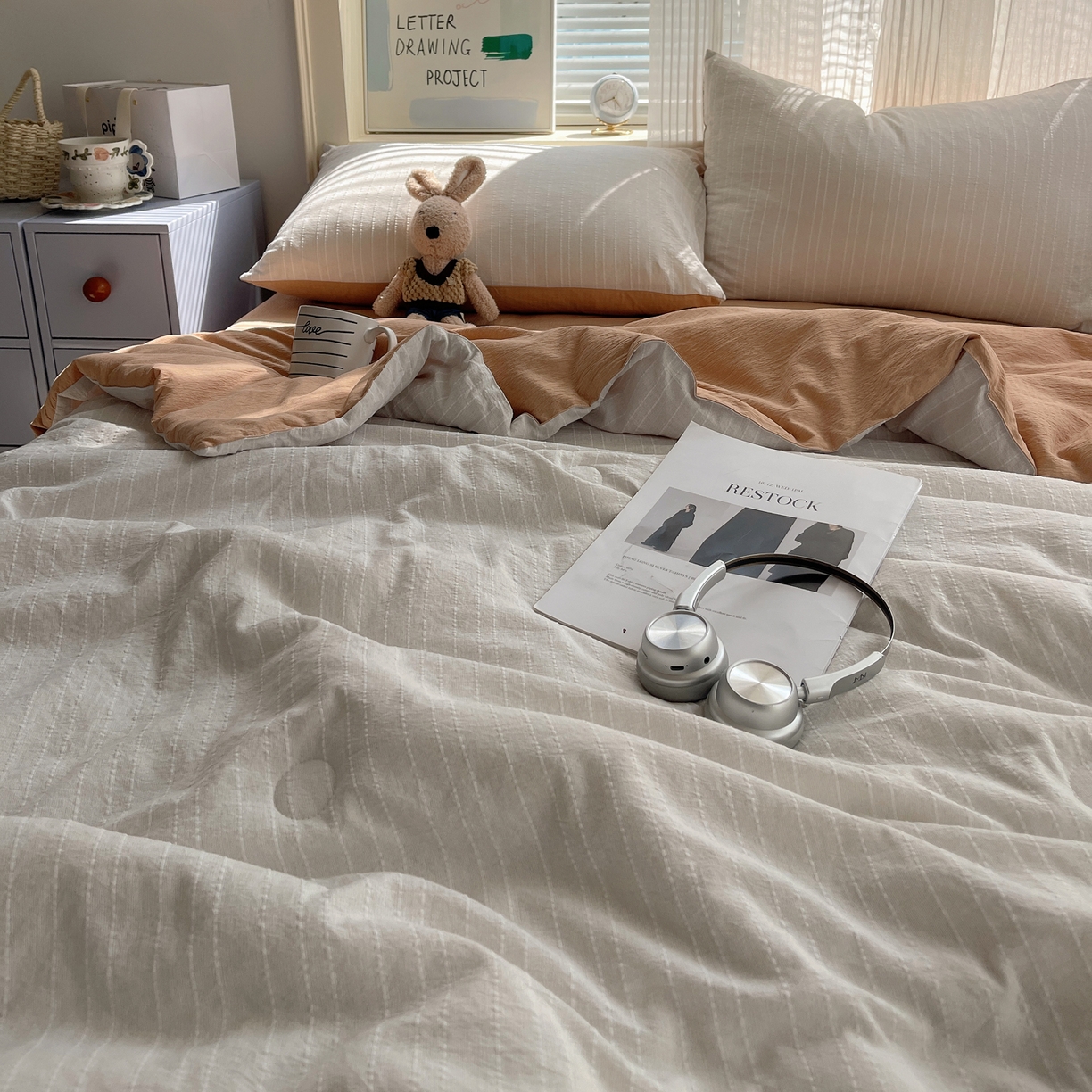 91家纺网 家纺一手货源 找家纺 （总）栩裕纺织 2026新款高克重无印风阳离子提花单夏被-夏被三件套四件套