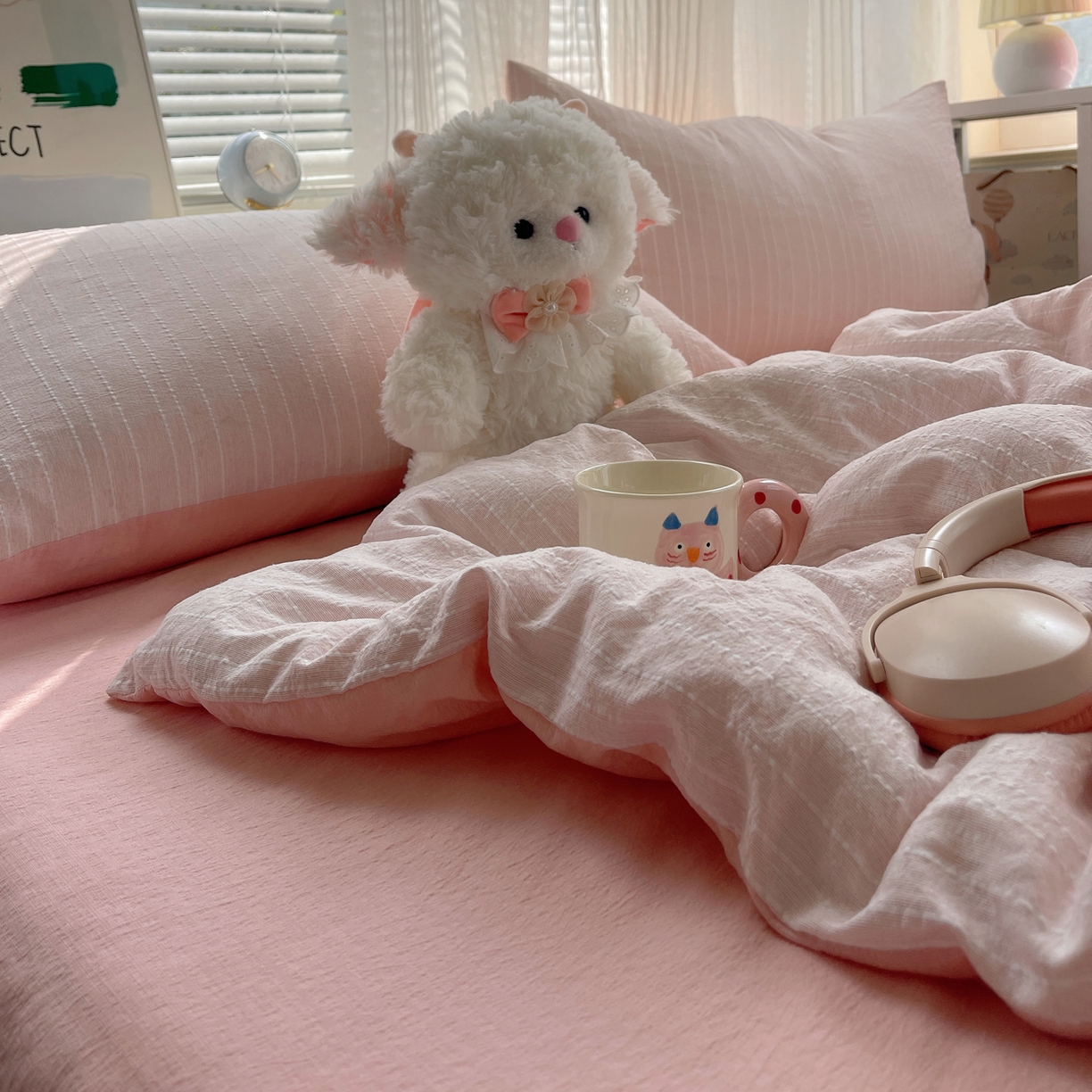 91家纺网 家纺一手货源 找家纺 栩裕纺织 2026新款高克重无印风阳离子提花单夏被-夏被三件套四件套 夏被-桃夭