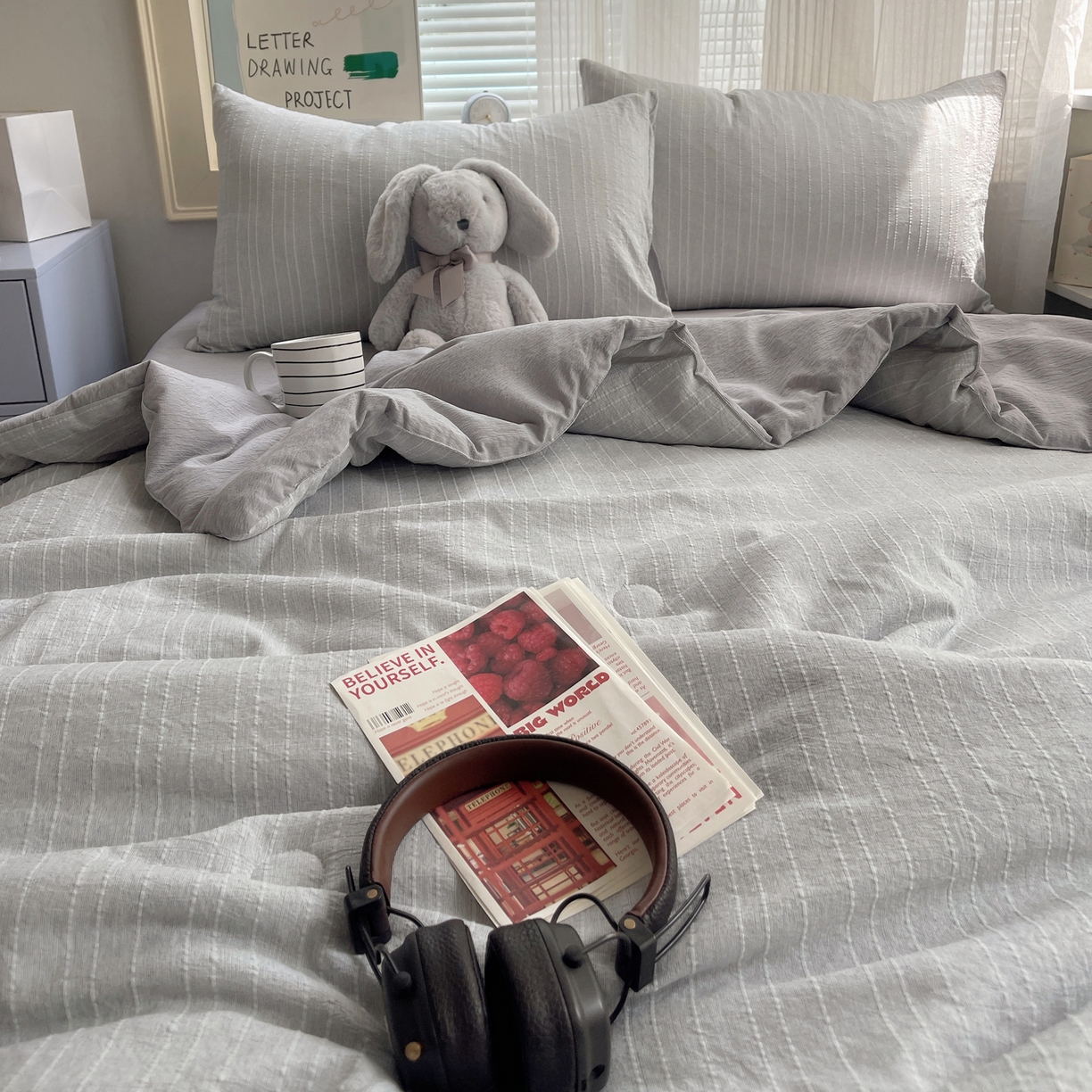 91家纺网 家纺一手货源 找家纺 栩裕纺织 2026新款高克重无印风阳离子提花单夏被-夏被三件套四件套 夏被-高级灰