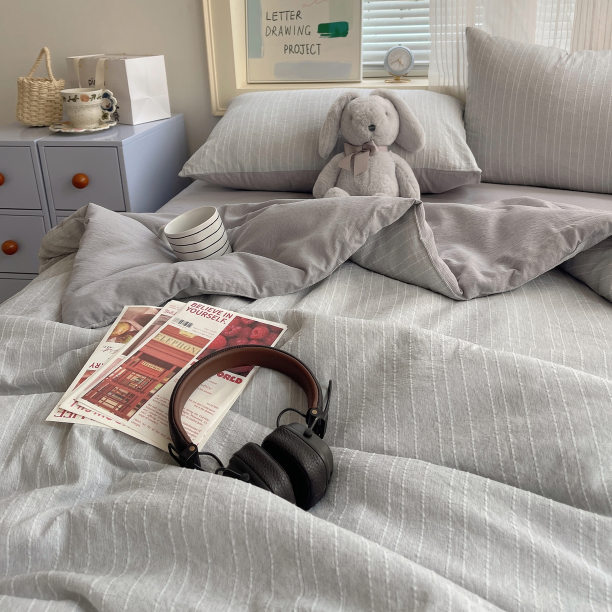 91家纺网 家纺一手货源 找家纺 栩裕纺织 2026新款高克重无印风阳离子提花单夏被-夏被三件套四件套 夏被-高级灰