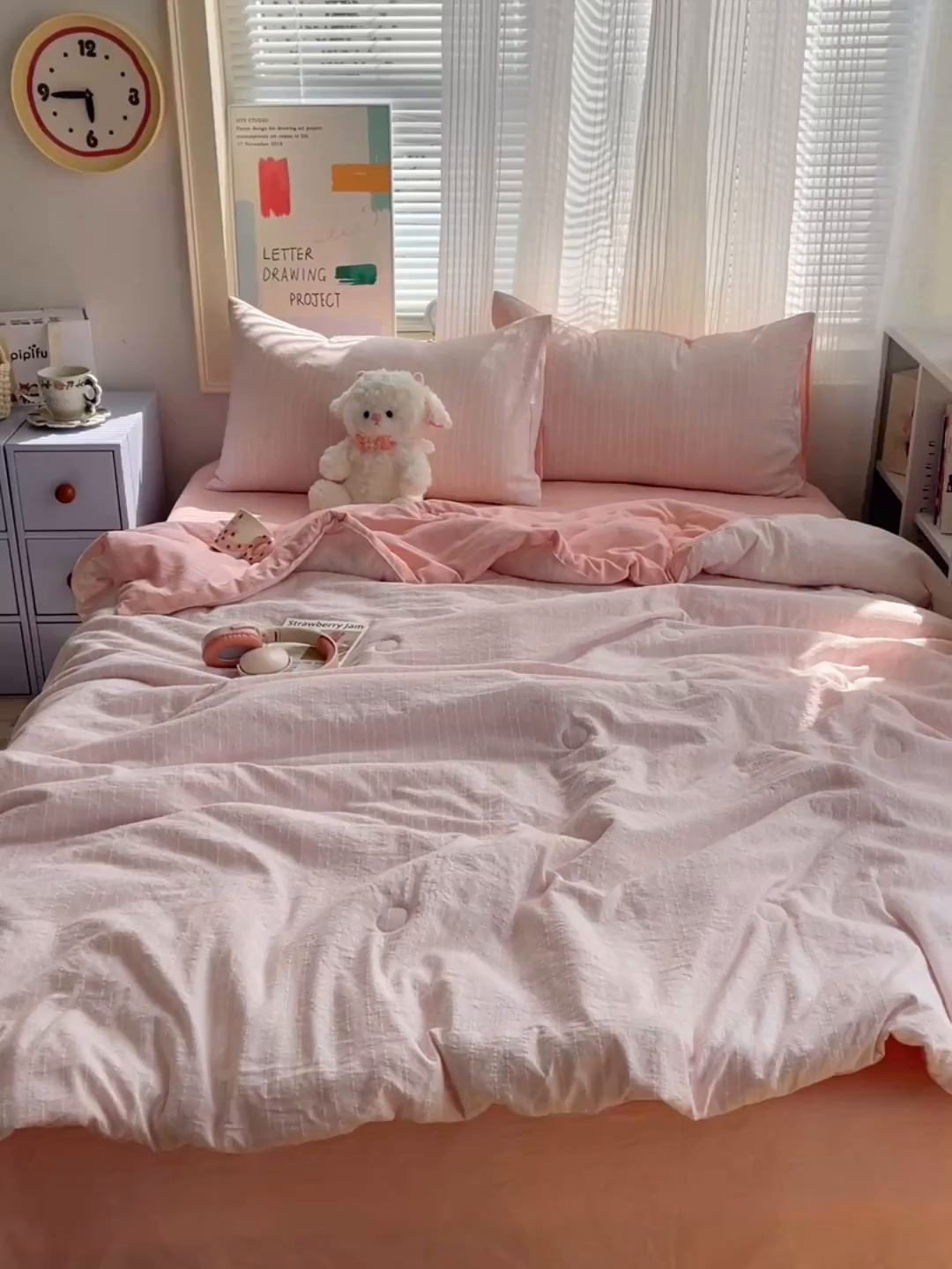 91家纺网 家纺一手货源 找家纺 栩裕纺织 2026新款高克重无印风阳离子提花单夏被-夏被三件套四件套 夏被-桃夭