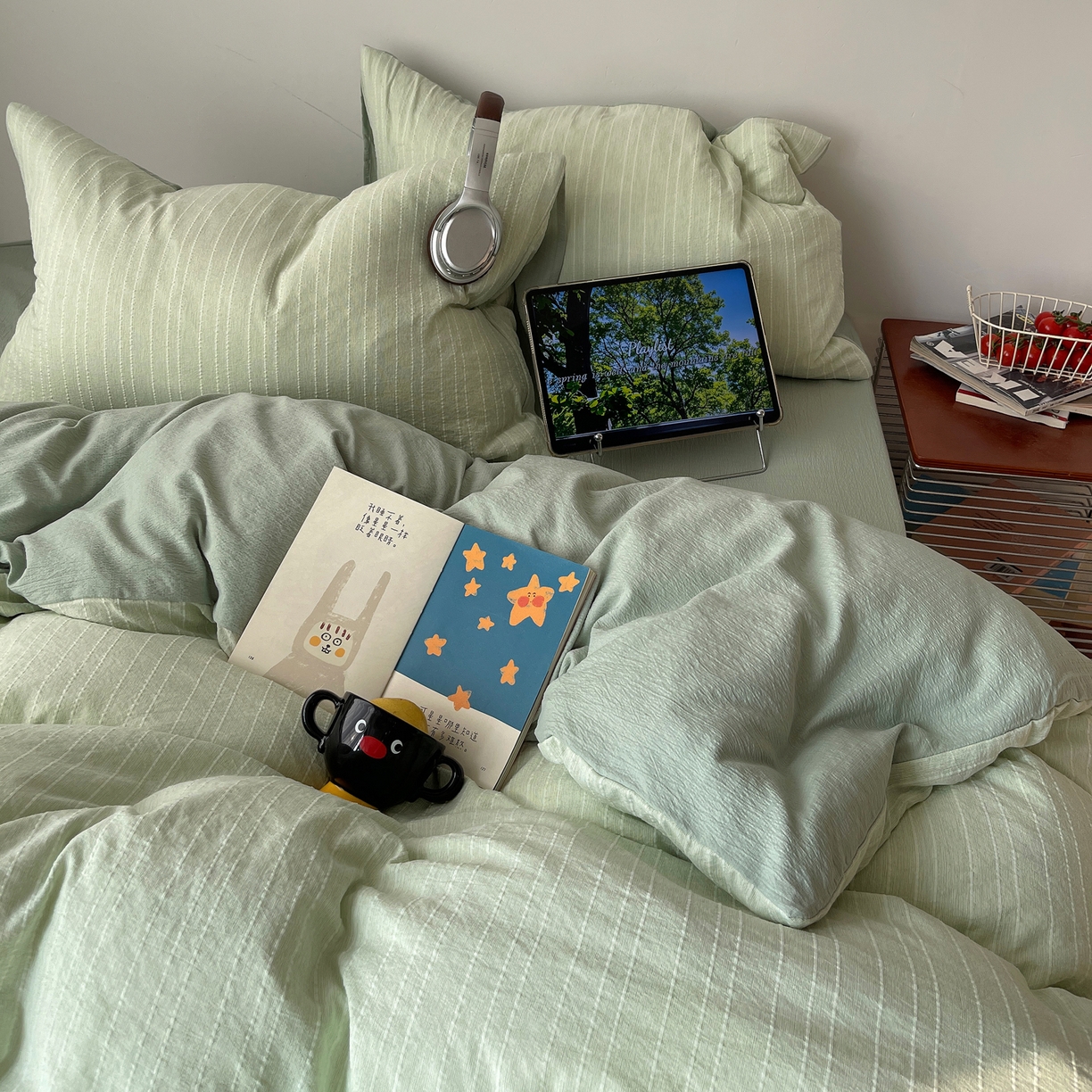 91家纺网 家纺一手货源 找家纺 （总）栩裕纺织 2026新款高克重无印风阳离子提花工艺四件套