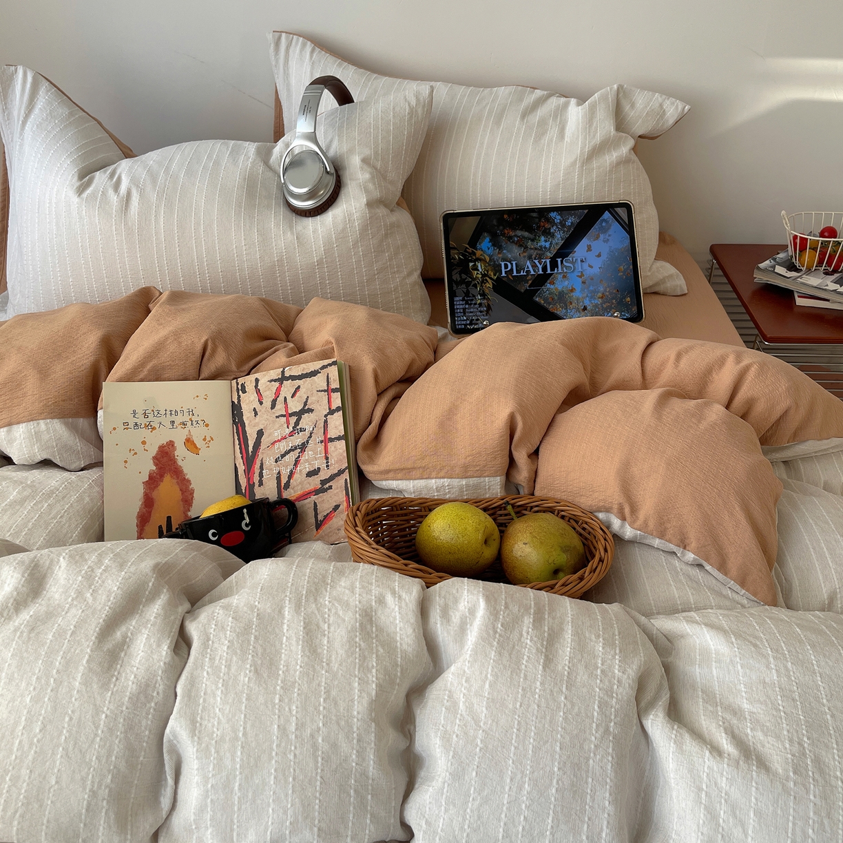 91家纺网 家纺一手货源 找家纺 （总）栩裕纺织 2026新款高克重无印风阳离子提花工艺四件套