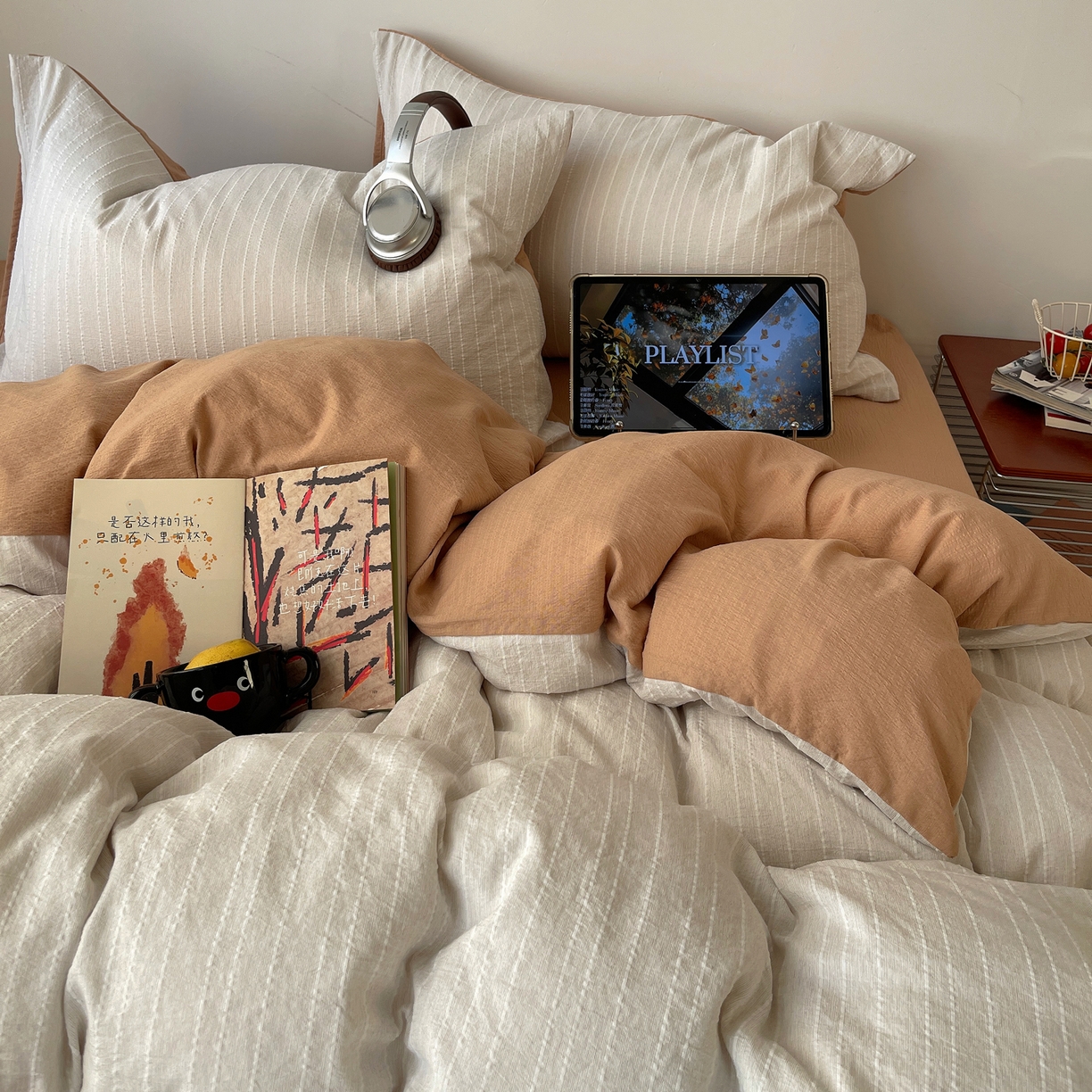 91家纺网 家纺一手货源 找家纺 （总）栩裕纺织 2026新款高克重无印风阳离子提花工艺四件套