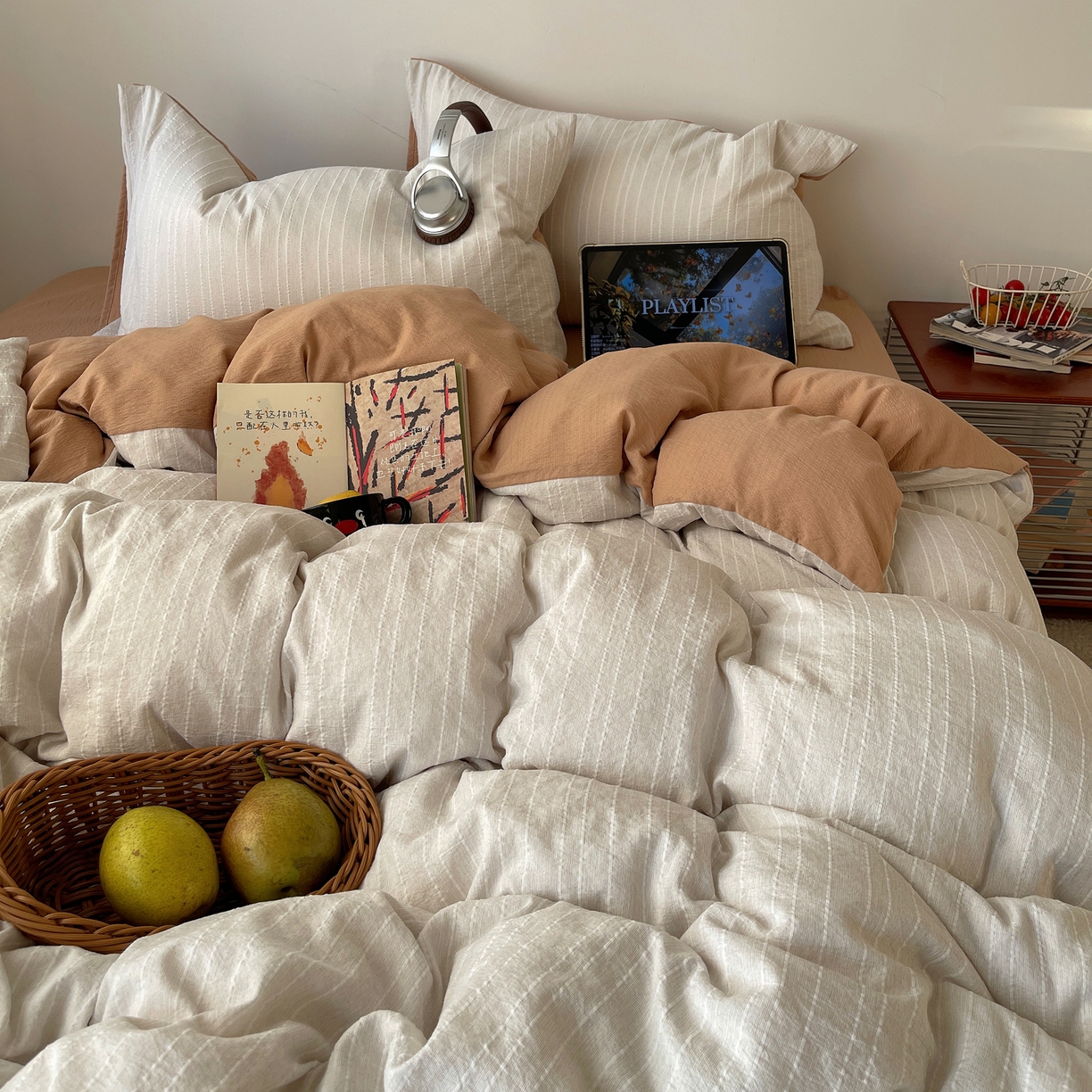 91家纺网 家纺一手货源 找家纺 （总）栩裕纺织 2026新款高克重无印风阳离子提花工艺四件套