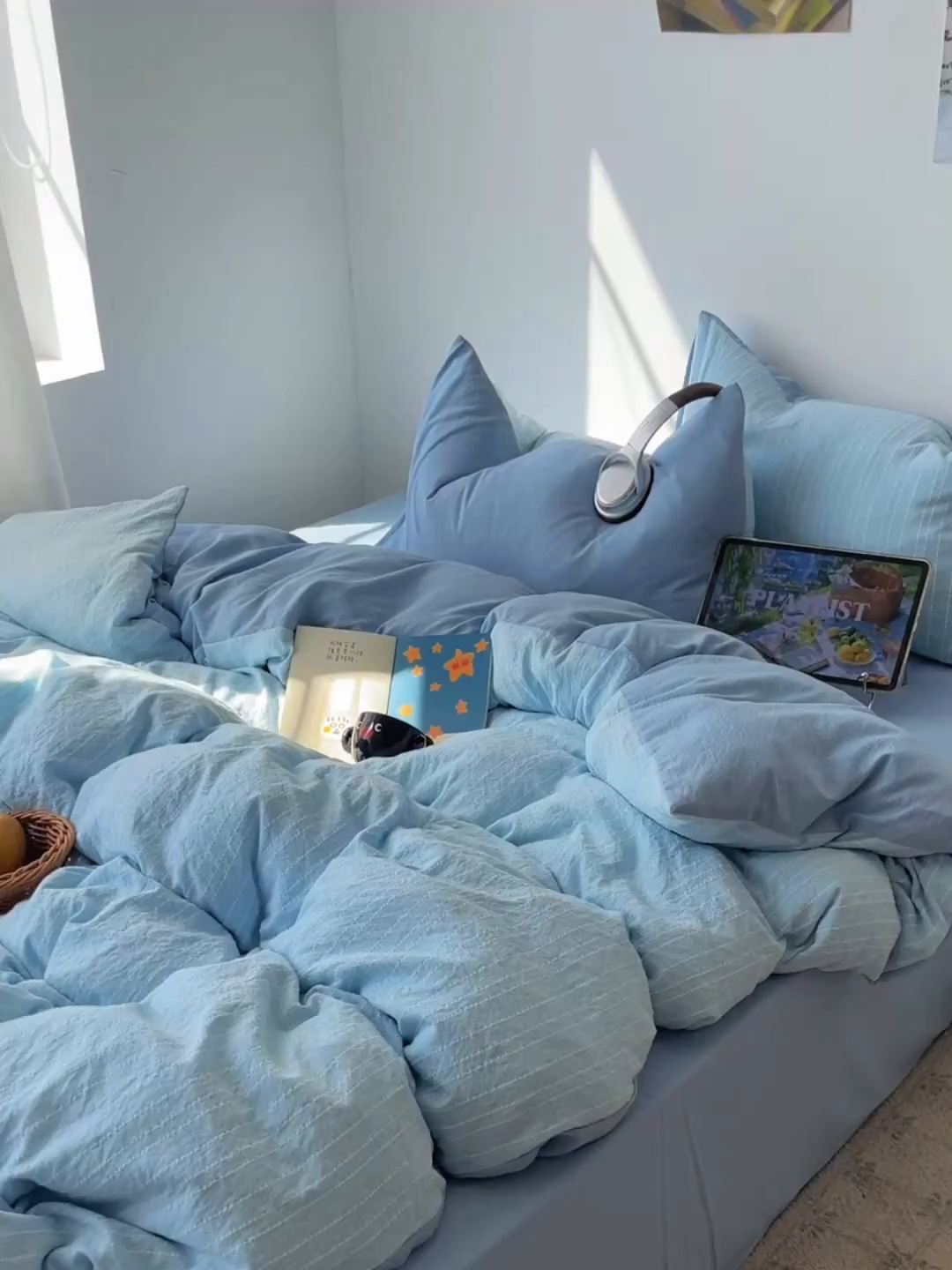 91家纺网 家纺一手货源 找家纺 栩裕纺织 2026新款高克重无印风阳离子提花工艺四件套 轻奢风-湖蓝