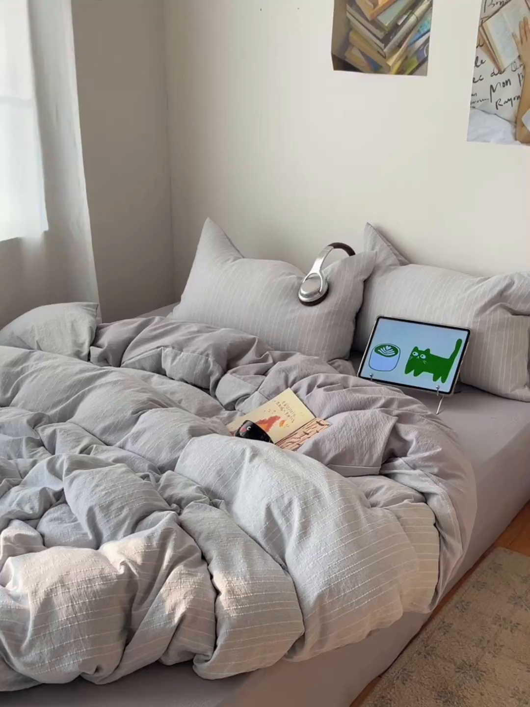 91家纺网 家纺一手货源 找家纺 栩裕纺织 2026新款高克重无印风阳离子提花工艺四件套 轻奢风-高级灰