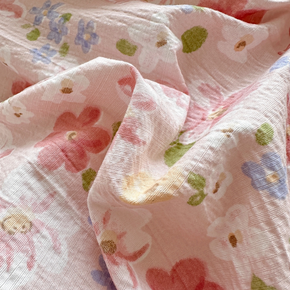 91家纺网 家纺一手货源 找家纺 雅眠居 2026新款直播爆款古法仿棉双层蕾丝花边床盖四件套 AB版-十里桃花