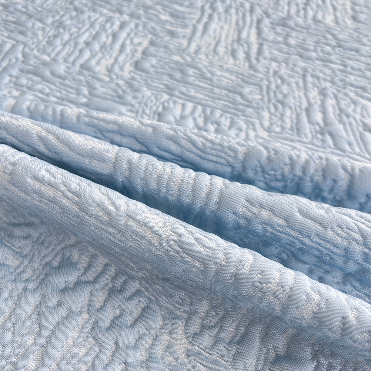 91家纺网 家纺一手货源 找家纺 能好家纺 2026新款高分子pe冰豆豆凉席床席款 轻奢蓝