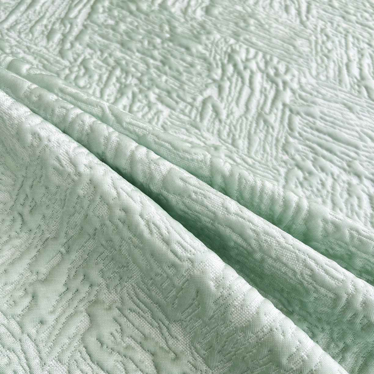 91家纺网 家纺一手货源 找家纺 能好家纺 2026新款高分子pe冰豆豆凉席床席款 轻奢绿