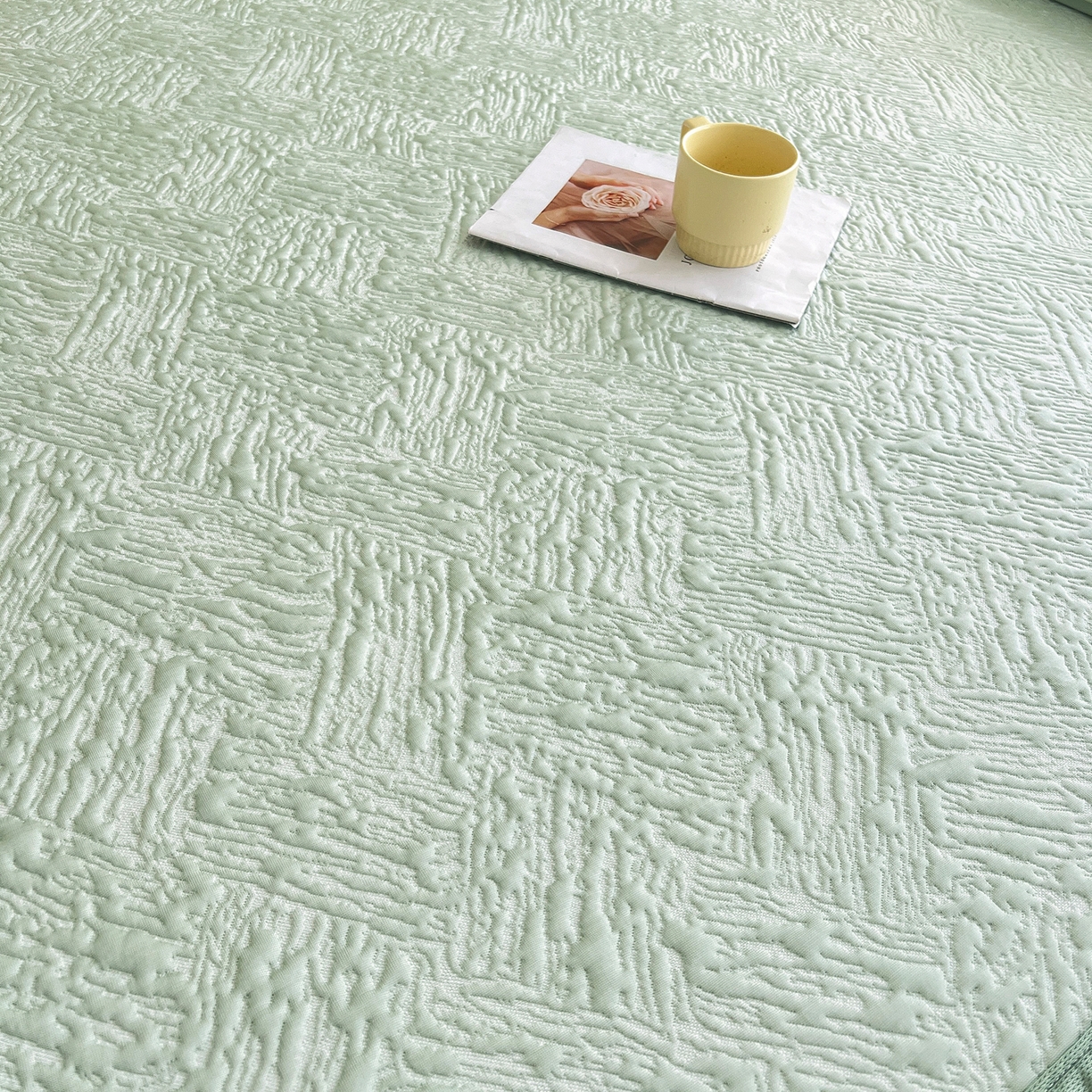 91家纺网 家纺一手货源 找家纺 能好家纺 2026新款高分子pe冰豆豆凉席床席款 轻奢绿