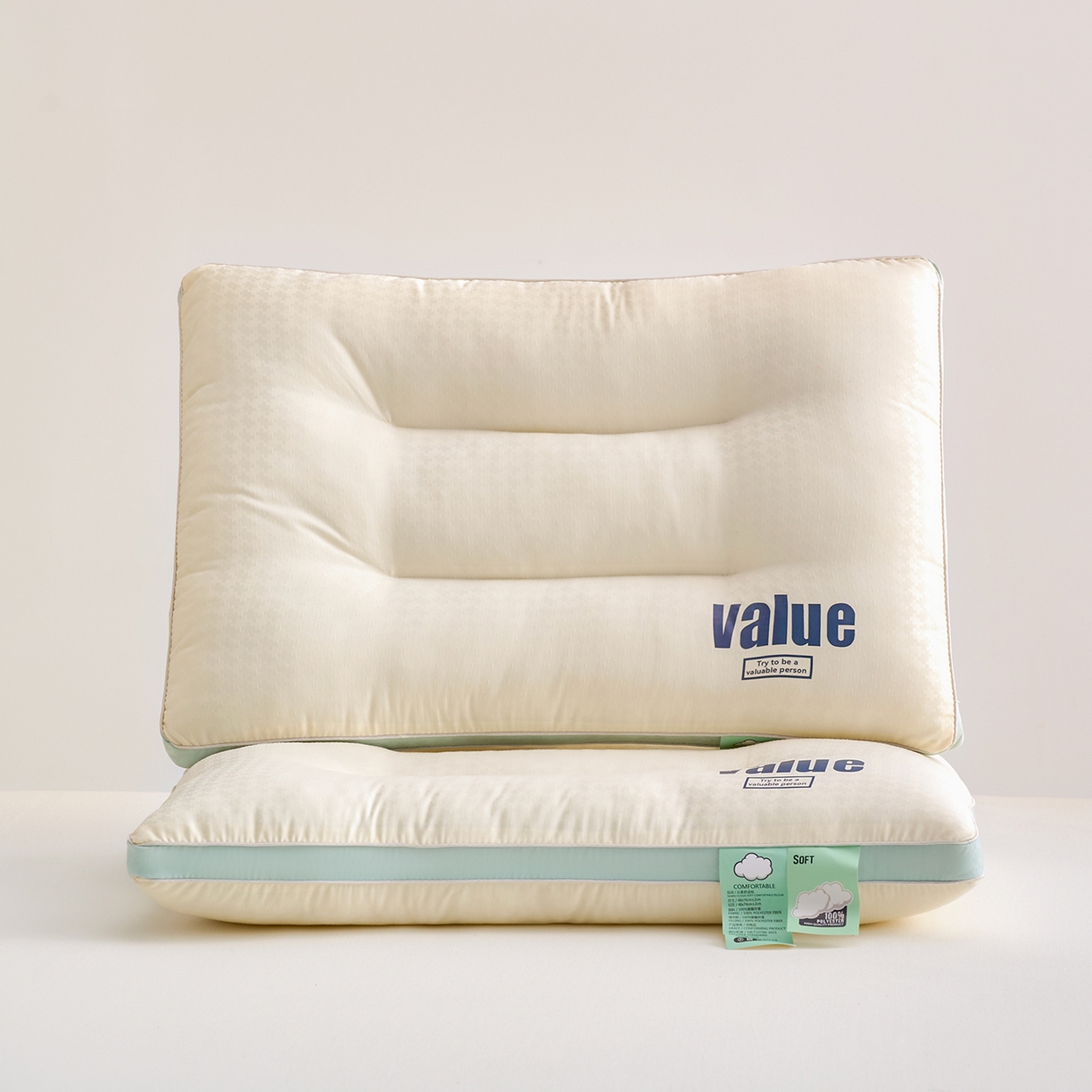 91家纺网 家纺一手货源 找家纺 梦叶草 2026新款Value云朵华夫格酒店护颈决明子磁石枕头助睡眠枕芯 Value华夫格护颈枕