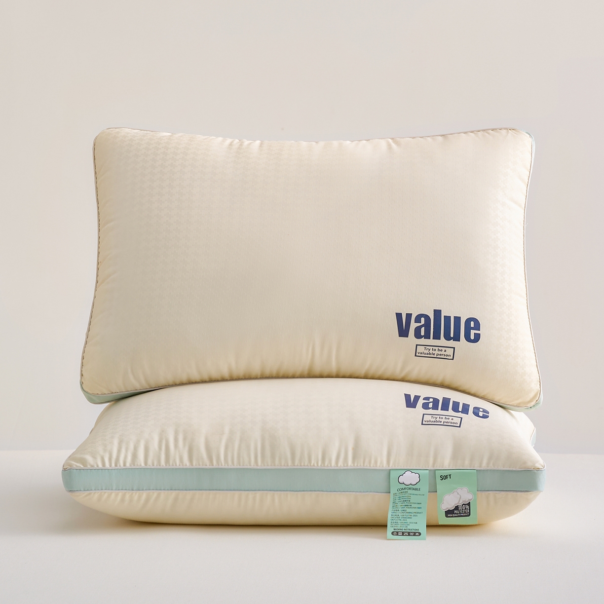 91家纺网 家纺一手货源 找家纺 梦叶草 2026新款Value云朵华夫格酒店护颈决明子磁石枕头助睡眠枕芯 Value华夫格酒店枕