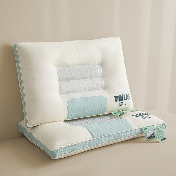 91家纺网 家纺一手货源 找家纺 梦叶草 2026新款Value云朵华夫格酒店护颈决明子磁石枕头助睡眠枕芯 Value华夫格决明子磁石护颈枕