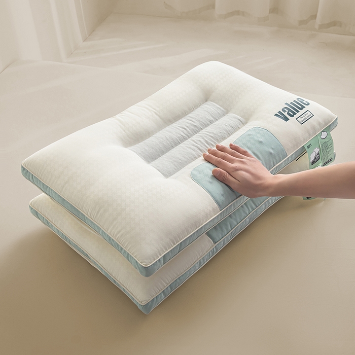 91家纺网 家纺一手货源 找家纺 梦叶草 2026新款Value云朵华夫格酒店护颈决明子磁石枕头助睡眠枕芯 Value华夫格决明子磁石护颈枕