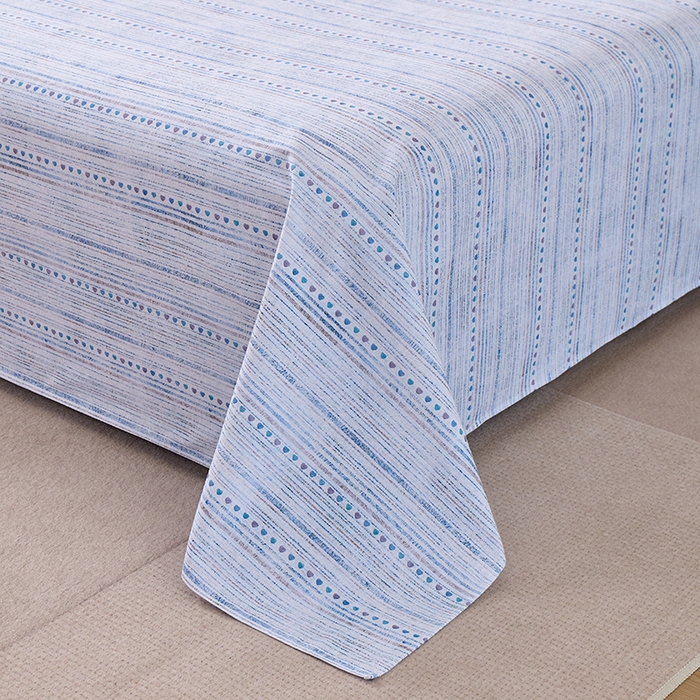 91家纺网 家纺一手货源 找家纺 居美良品 2026新款100%全棉A类新疆棉数码印花纯棉老粗布床单凉席二三件套 蓝调恋曲