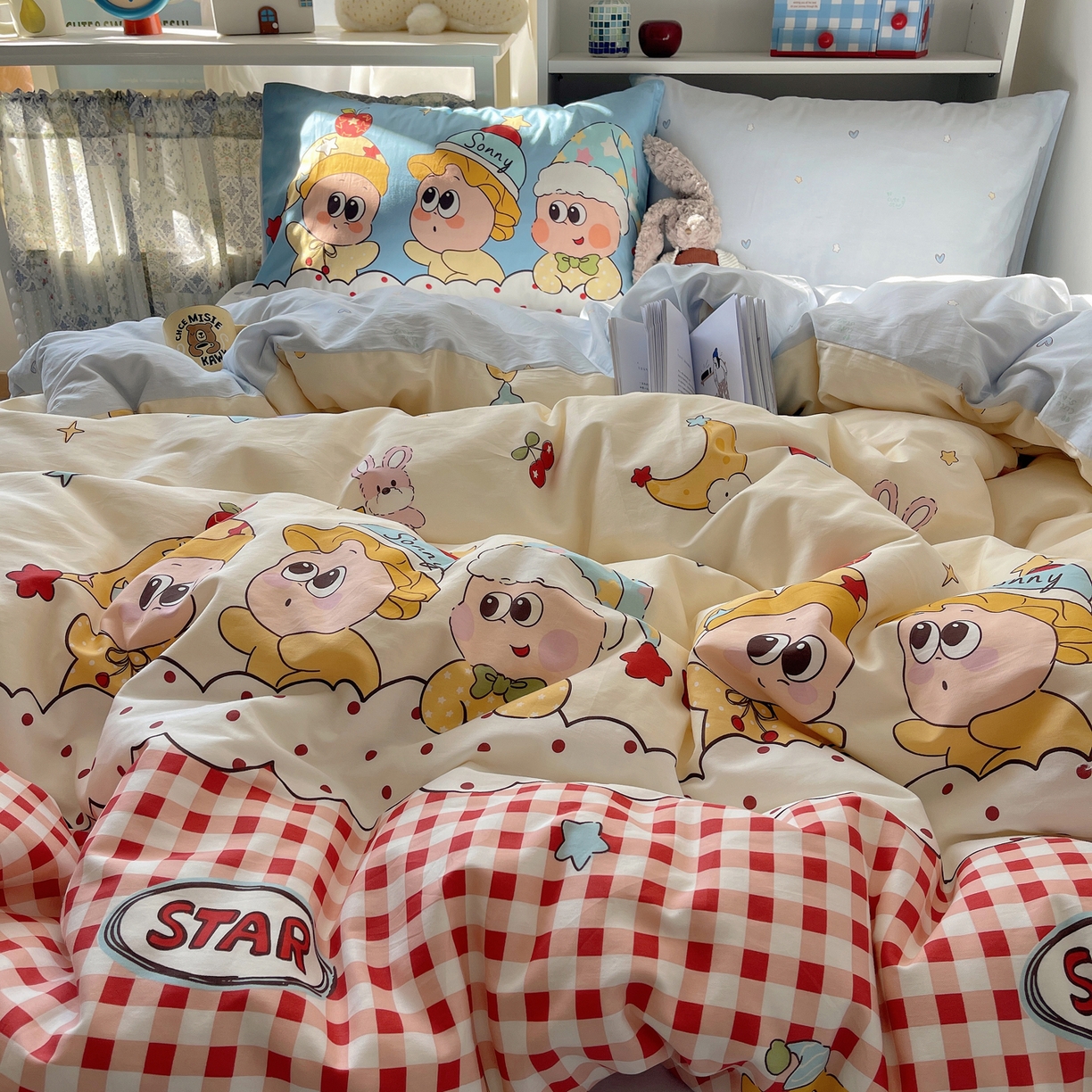 91家纺网 家纺一手货源 找家纺 栩裕纺织 2026新款全棉数码印花四件套 快乐伙伴