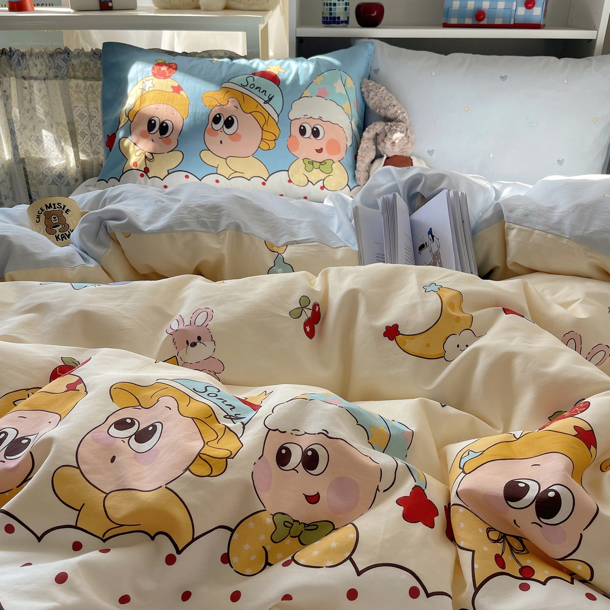 91家纺网 家纺一手货源 找家纺 栩裕纺织 2026新款全棉数码印花四件套 快乐伙伴