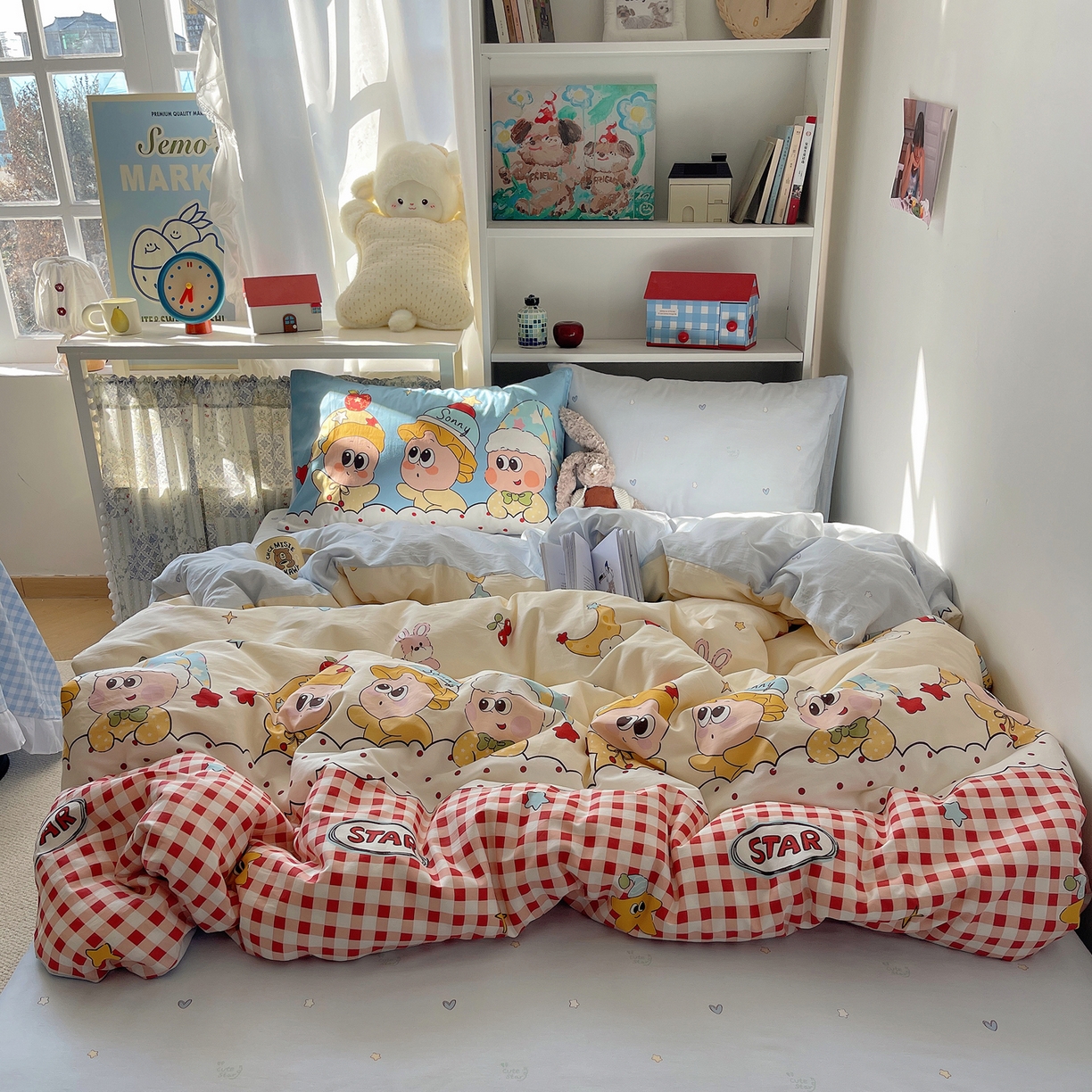 91家纺网 家纺一手货源 找家纺 栩裕纺织 2026新款全棉数码印花四件套 快乐伙伴