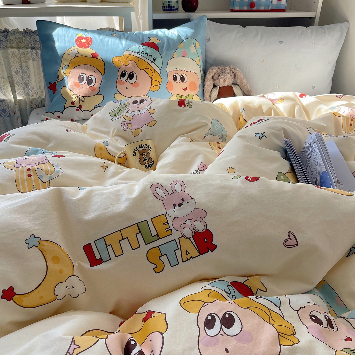 91家纺网 家纺一手货源 找家纺 栩裕纺织 2026新款全棉数码印花四件套 快乐伙伴