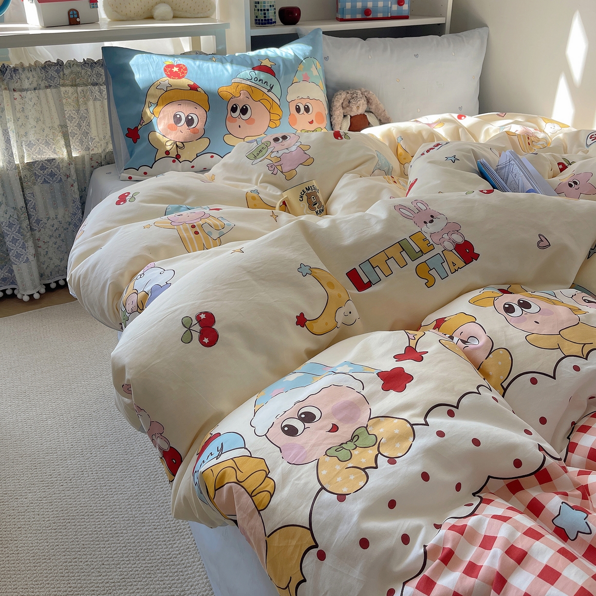 91家纺网 家纺一手货源 找家纺 栩裕纺织 2026新款全棉数码印花四件套 快乐伙伴