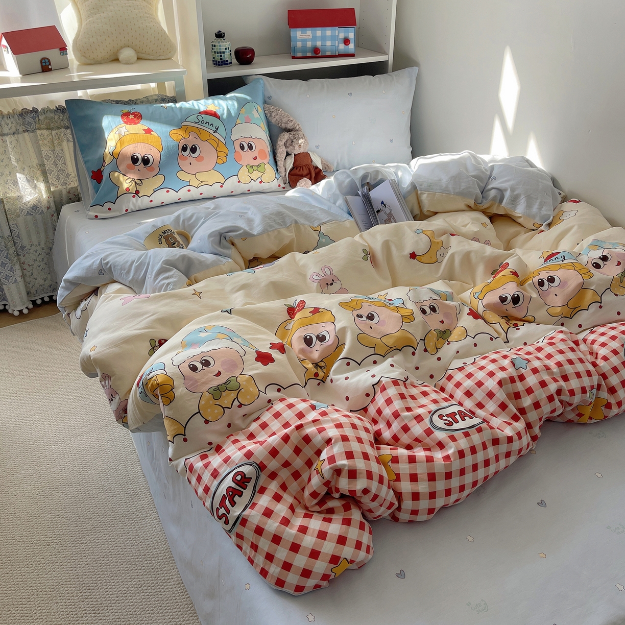 91家纺网 家纺一手货源 找家纺 栩裕纺织 2026新款全棉数码印花四件套 快乐伙伴