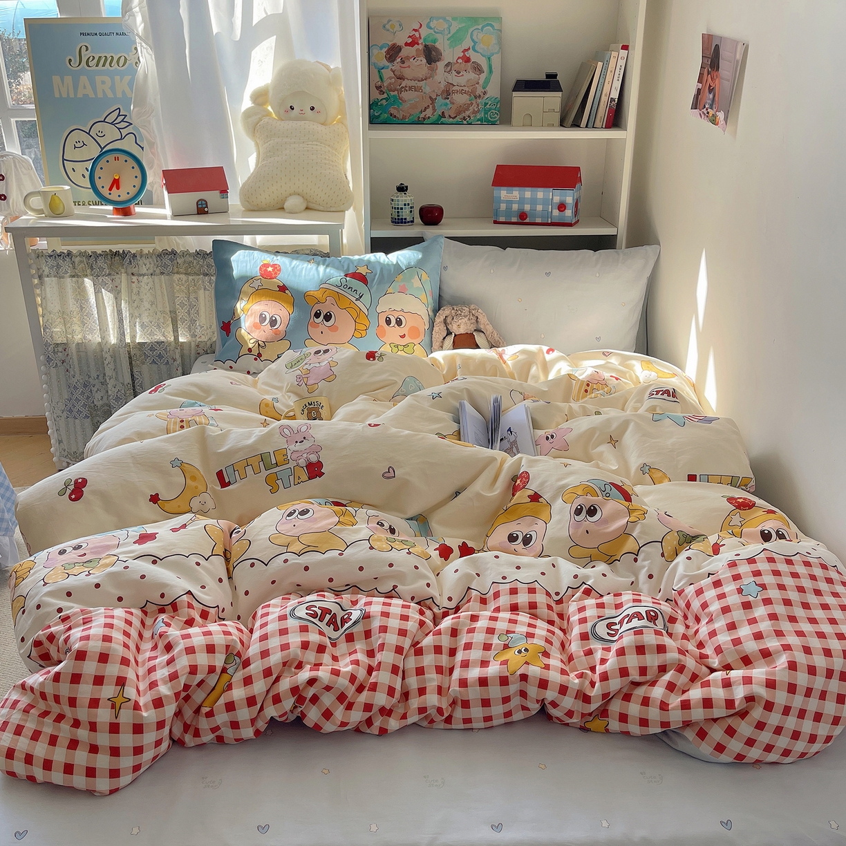 91家纺网 家纺一手货源 找家纺 栩裕纺织 2026新款全棉数码印花四件套 快乐伙伴