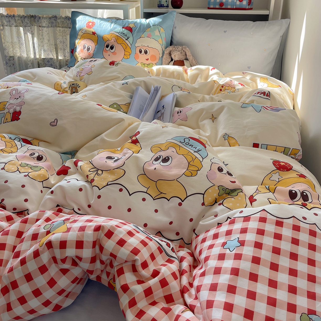 91家纺网 家纺一手货源 找家纺 栩裕纺织 2026新款全棉数码印花四件套 快乐伙伴