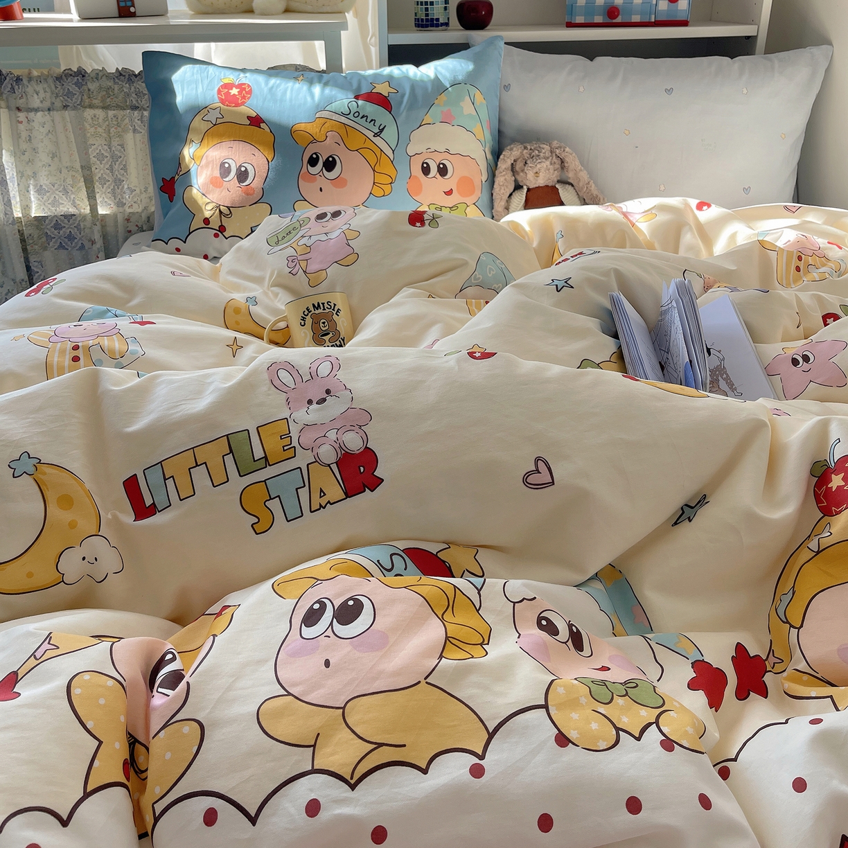 91家纺网 家纺一手货源 找家纺 栩裕纺织 2026新款全棉数码印花四件套 快乐伙伴