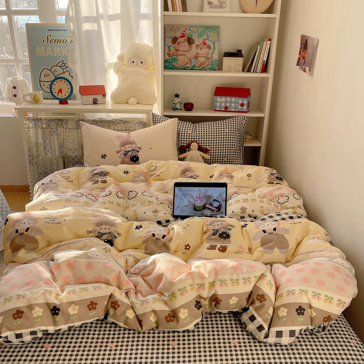 栩裕纺织 2026新款全棉数码印花四件套 害羞女孩