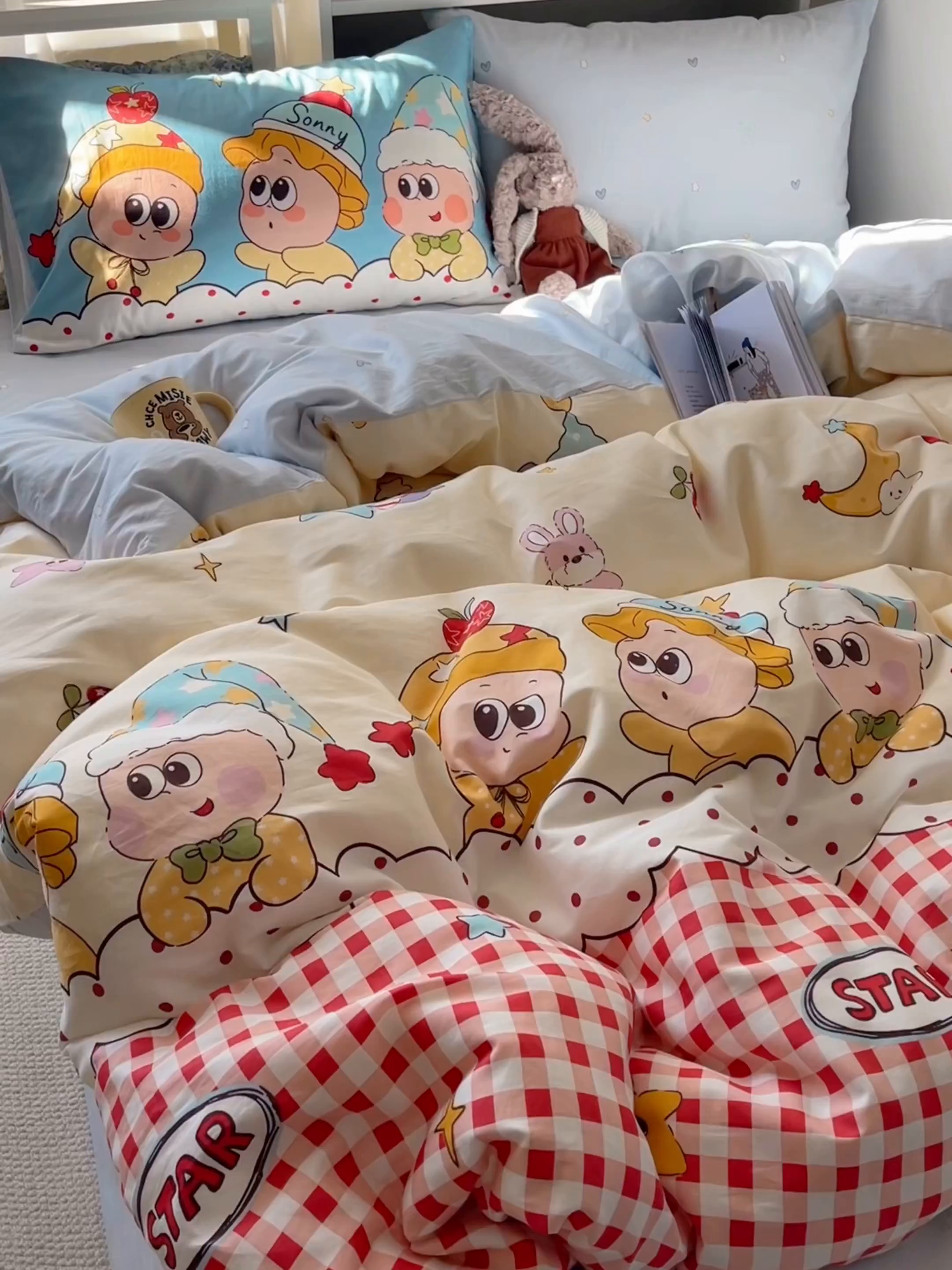 91家纺网 家纺一手货源 找家纺 栩裕纺织 2026新款全棉数码印花四件套 快乐伙伴