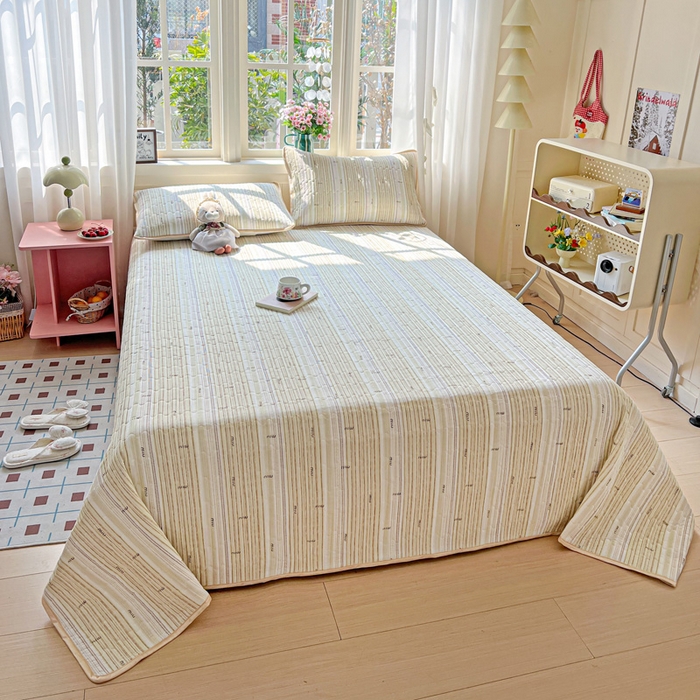 卡普二店 2026新款A类锦氨凉感印花夏被四件套床盖凉席款--凉席床盖 抹茶序曲