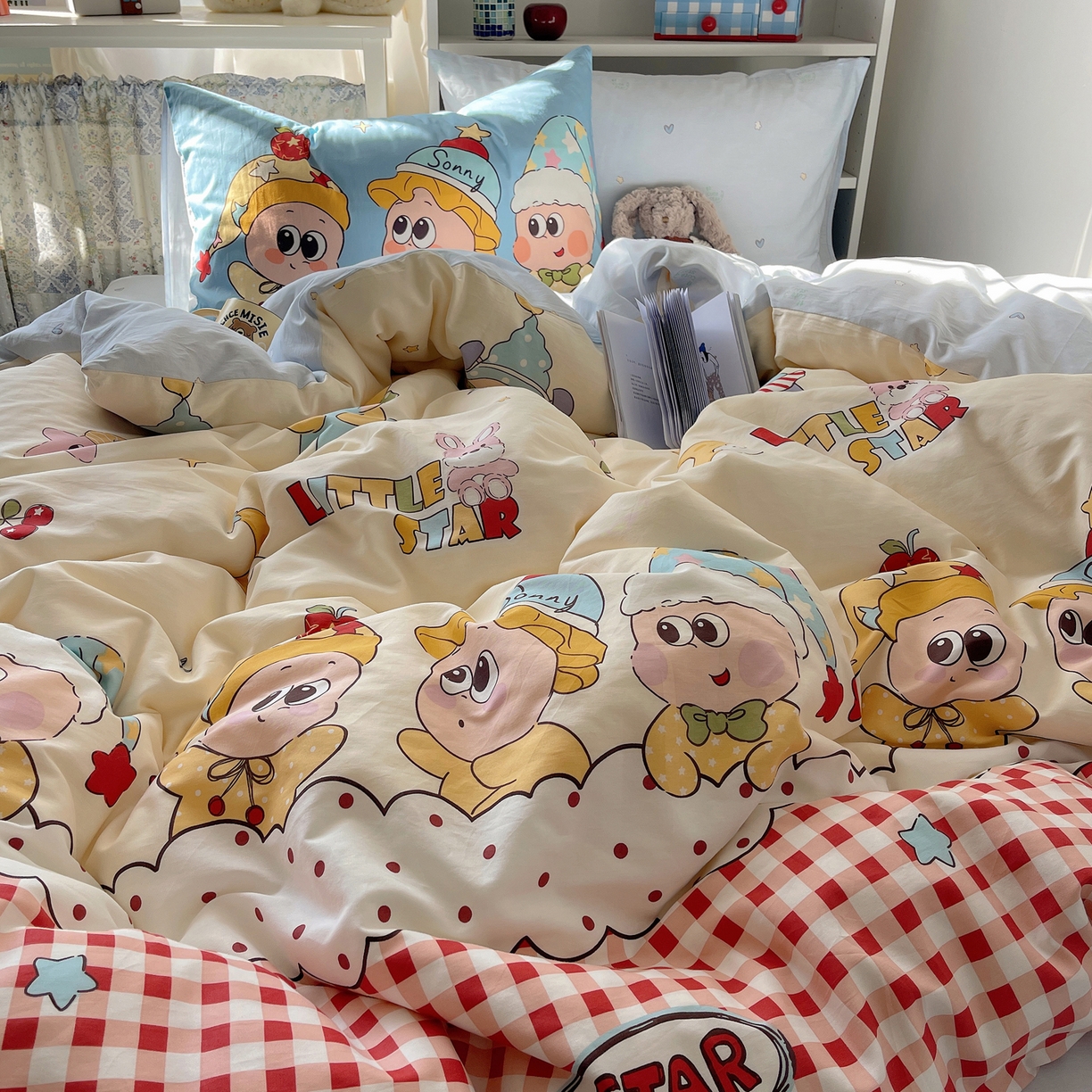 91家纺网 家纺一手货源 找家纺 栩裕纺织 2026新款全棉数码印花四件套 快乐伙伴