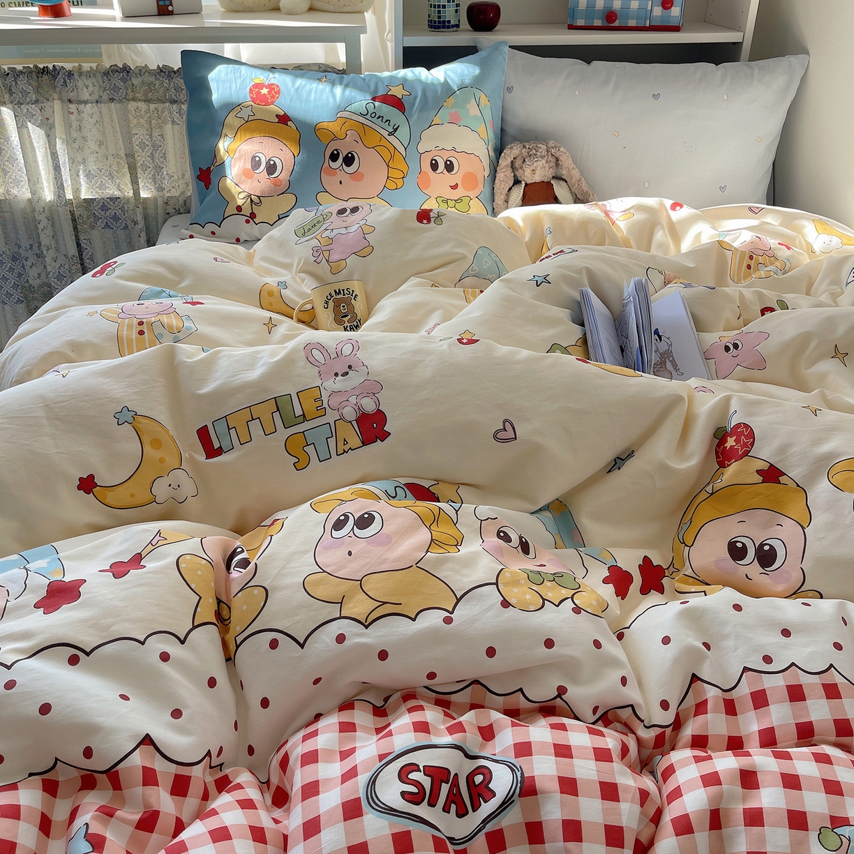 91家纺网 家纺一手货源 找家纺 栩裕纺织 2026新款全棉数码印花四件套 快乐伙伴