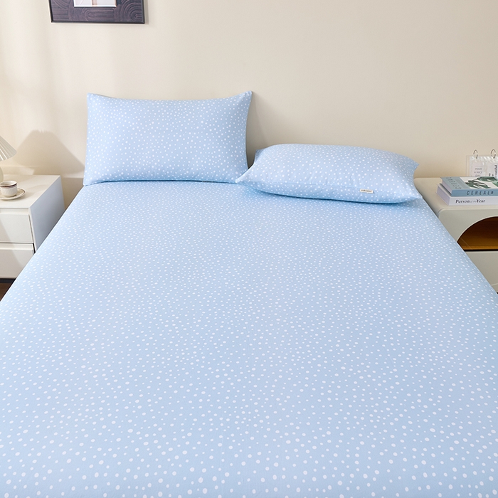 91家纺网 家纺一手货源 找家纺 居美良品 2026新款100%全棉A类新疆棉数码印花纯棉老粗布床单凉席二三件套 蓝湖梦境