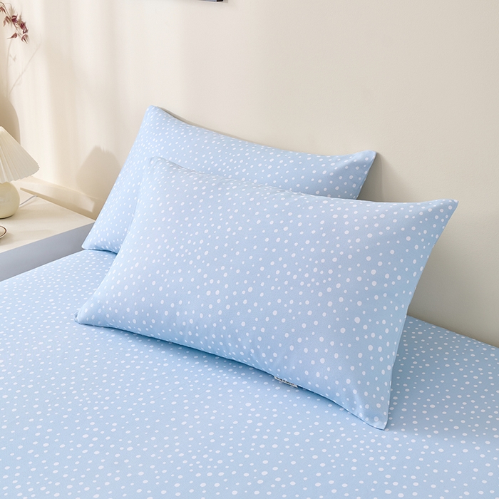 91家纺网 家纺一手货源 找家纺 居美良品 2026新款100%全棉A类新疆棉数码印花纯棉老粗布床单凉席二三件套 蓝湖梦境