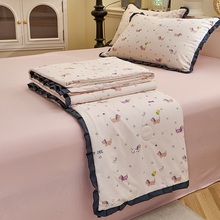 91家纺网 家纺一手货源 找家纺 （总）人人爱家纺 2026新款赫本风花边夏被夏凉被空调被