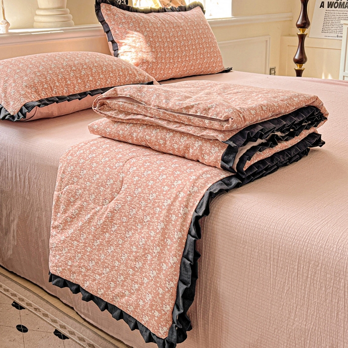 人人爱家纺 2026新款赫本风花边夏被夏凉被空调被 罗曼