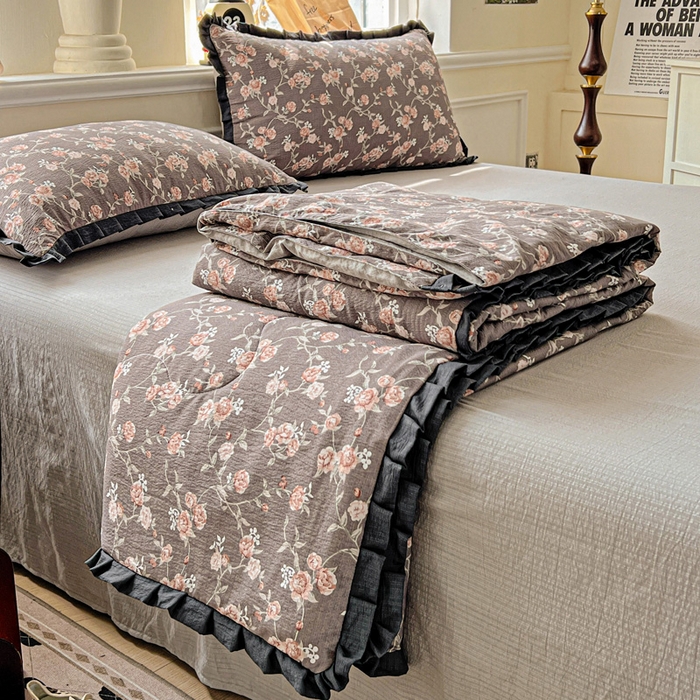 人人爱家纺 2026新款赫本风花边夏被夏凉被空调被 塞纳河畔