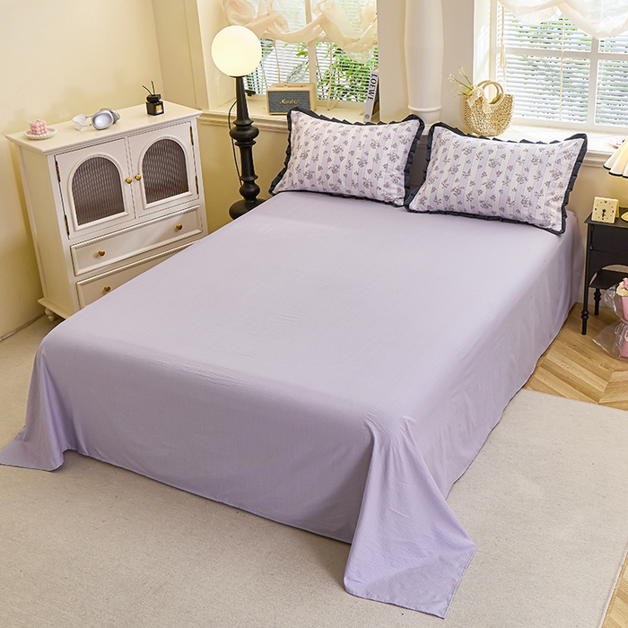 91家纺网 家纺一手货源 找家纺 人人爱家纺 2026新款赫本风花边夏被夏凉被空调被 半暖时光紫