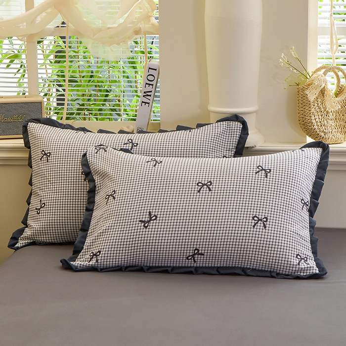 91家纺网 家纺一手货源 找家纺 人人爱家纺 2026新款赫本风花边夏被夏凉被空调被 格子蝴蝶结