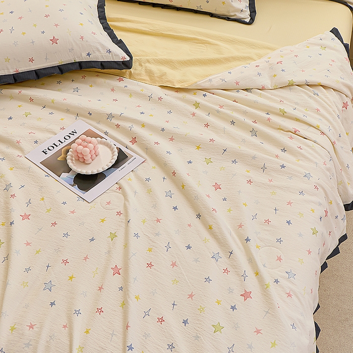 91家纺网 家纺一手货源 找家纺 人人爱家纺 2026新款赫本风花边夏被夏凉被空调被 梦幻星空