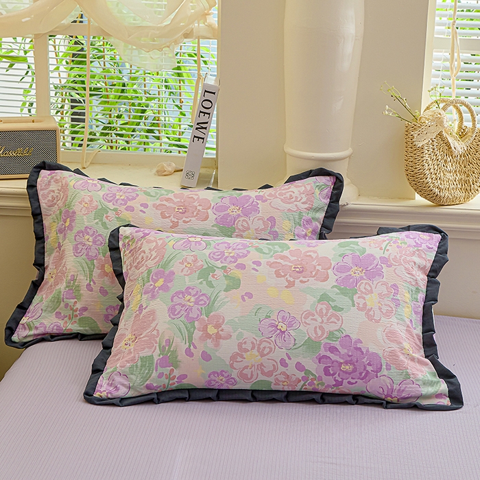 91家纺网 家纺一手货源 找家纺 人人爱家纺 2026新款赫本风花边夏被夏凉被空调被 紫韵斑斓