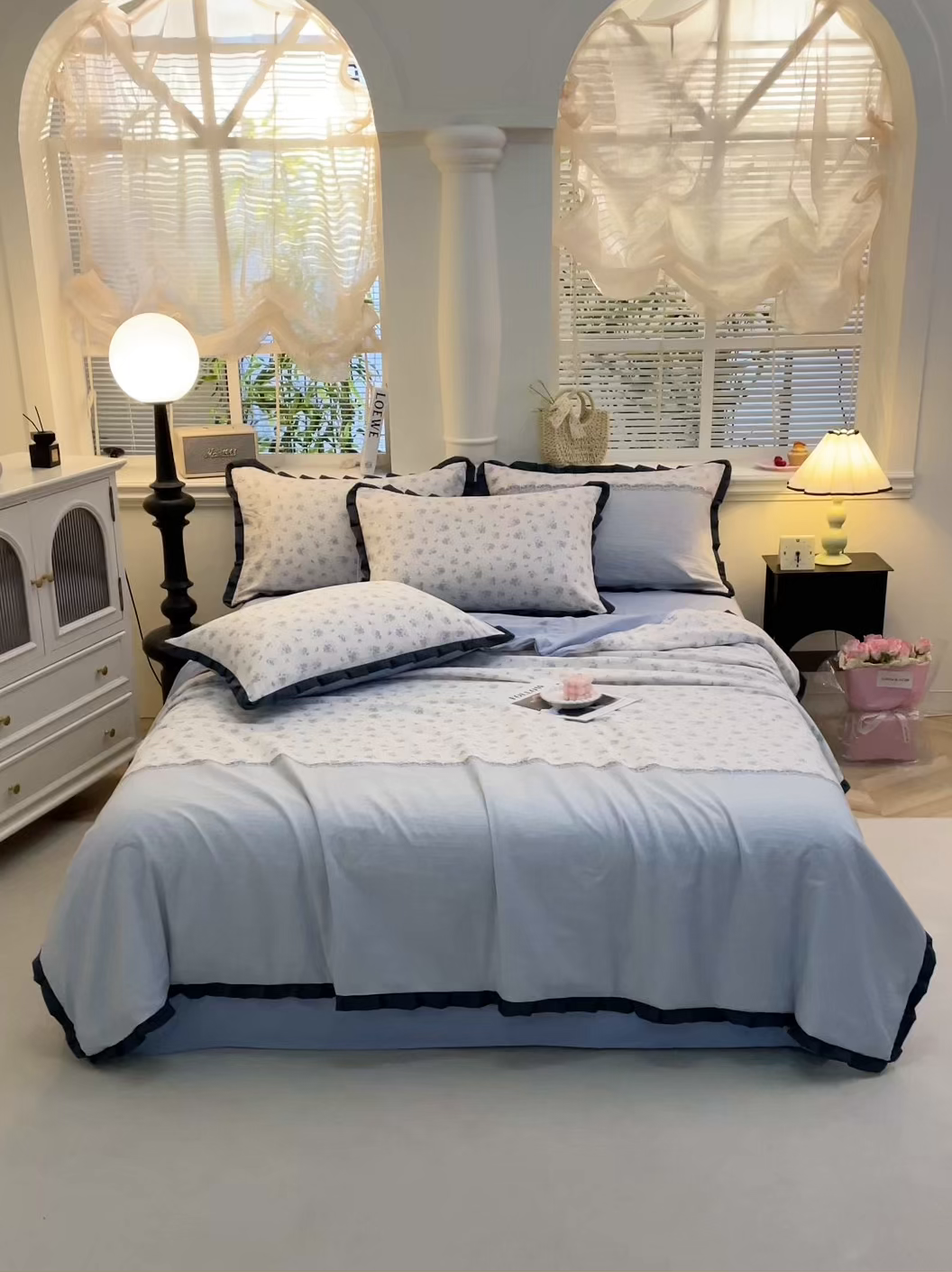 91家纺网 家纺一手货源 找家纺 人人爱家纺 2026新款赫本风花边夏被夏凉被空调被 兰黛