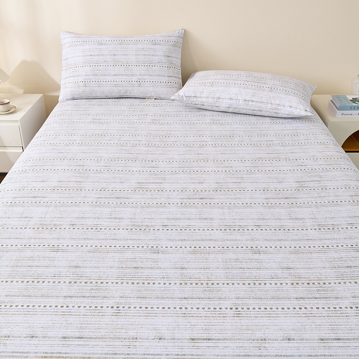 91家纺网 家纺一手货源 找家纺 居美良品 2026新款100%全棉A类新疆棉数码印花纯棉老粗布床单凉席二三件套 时光告白