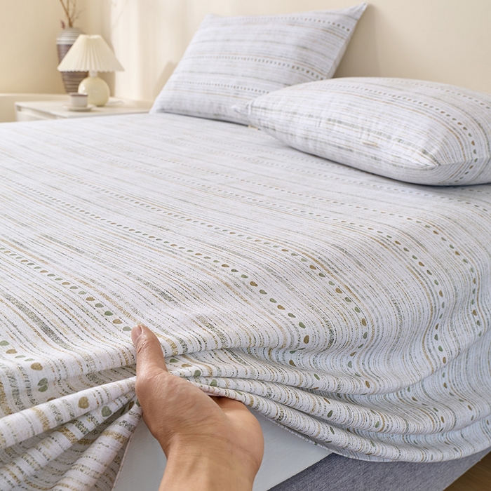 91家纺网 家纺一手货源 找家纺 居美良品 2026新款100%全棉A类新疆棉数码印花纯棉老粗布床单凉席二三件套 时光告白