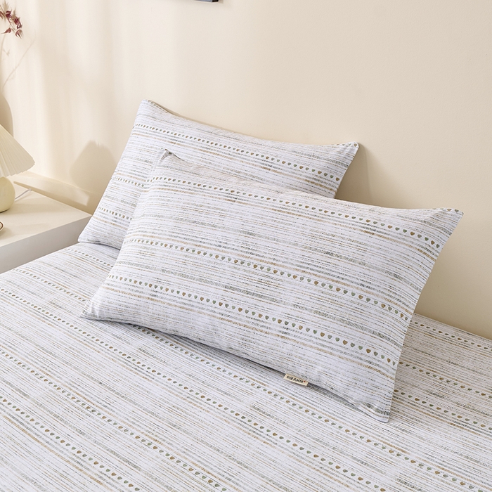 91家纺网 家纺一手货源 找家纺 居美良品 2026新款100%全棉A类新疆棉数码印花纯棉老粗布床单凉席二三件套 时光告白