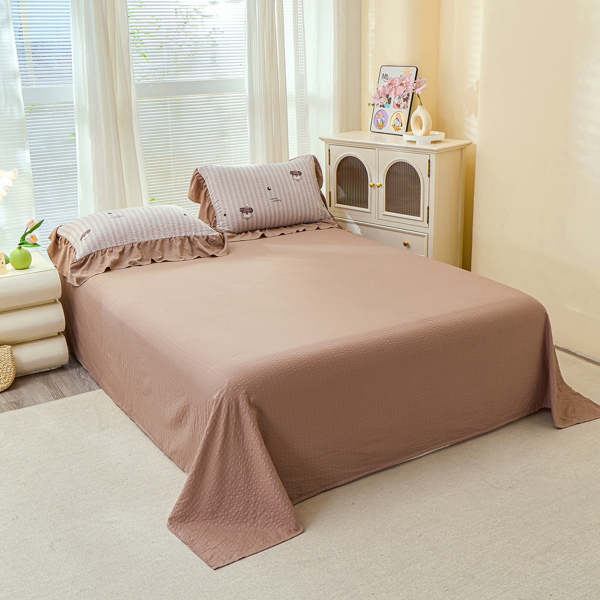 91家纺网 家纺一手货源 找家纺 （总）人人爱家纺 2026新款泡芙纱欧式夏被夏凉被空调被四件套