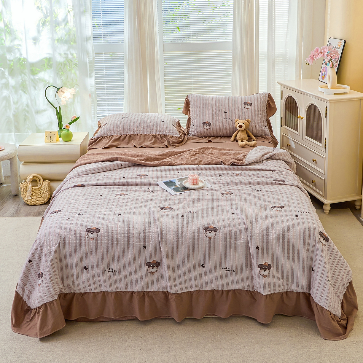 91家纺网 家纺一手货源 找家纺 （总）人人爱家纺 2026新款泡芙纱欧式夏被夏凉被空调被四件套