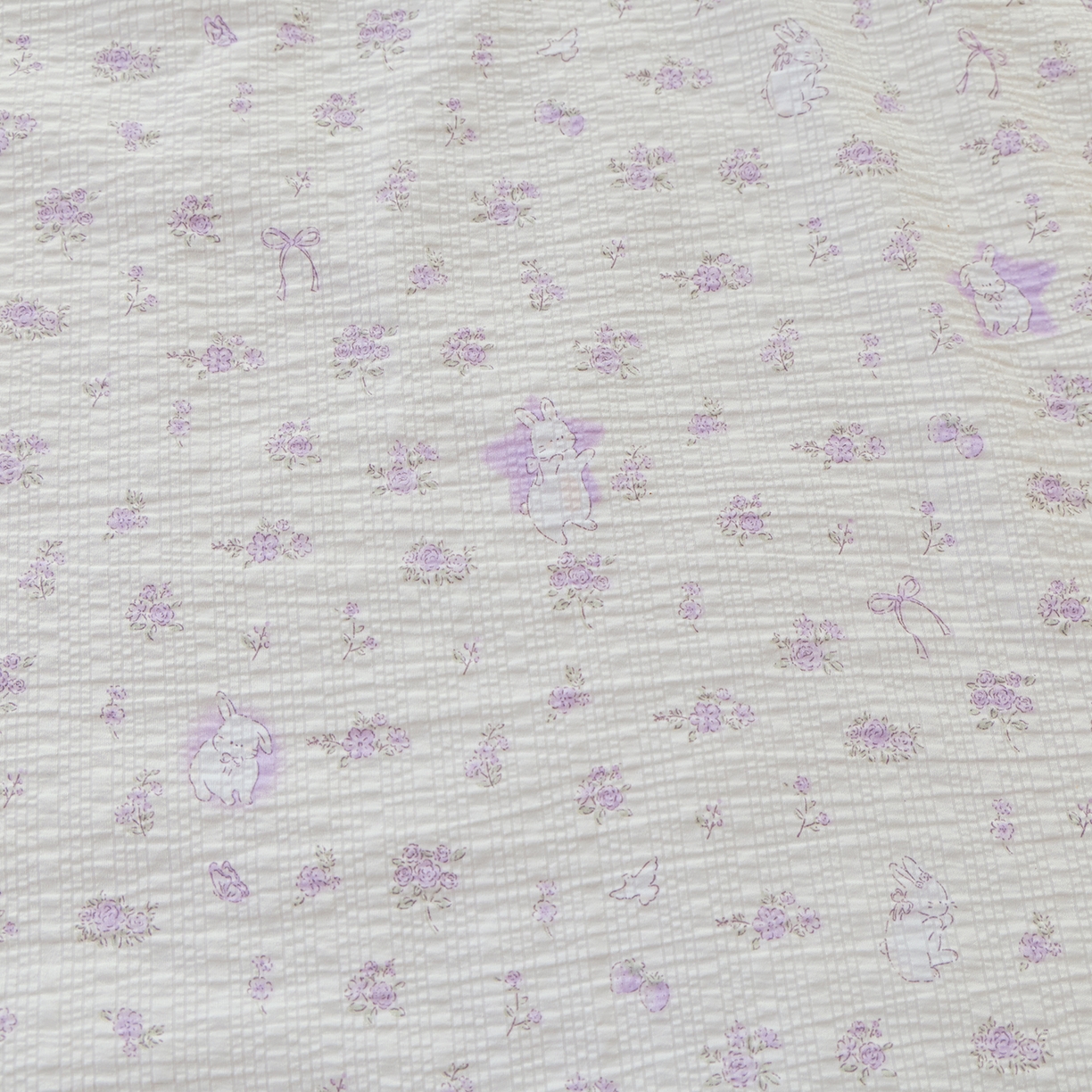 91家纺网 家纺一手货源 找家纺 人人爱家纺 2026新款泡芙纱欧式夏被夏凉被空调被四件套 紫色花语